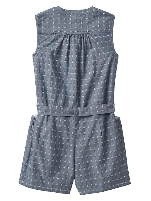 Image number 2 showing, Factory dobby chambray romper