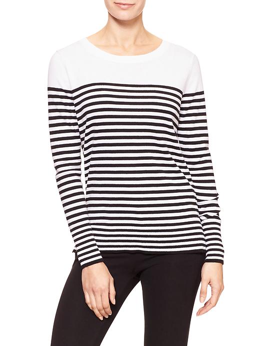 View large product image 1 of 1. Factory contrast stripe sweater