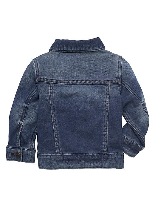 View large product image 2 of 2. Knit denim jacket