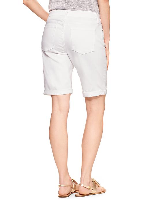 Image number 2 showing, Factory white denim bermuda shorts