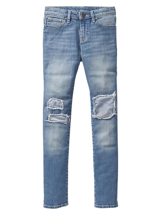 Image number 1 showing, Factory patchwork skinny fit jeans