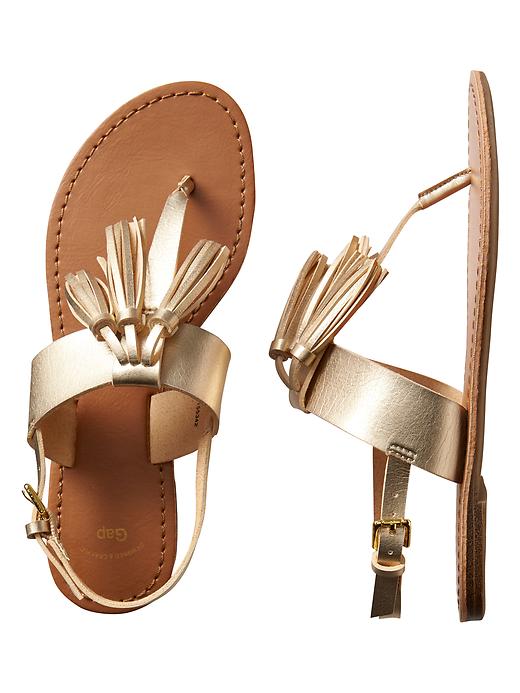 Gap Factory Fringe Sandal. Metallic Gold Fringe sandals, Clothes for