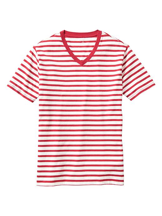 View large product image 1 of 1. Everyday stripe v-neck tee