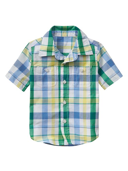 View large product image 1 of 1. Plaid two-pocket shirt