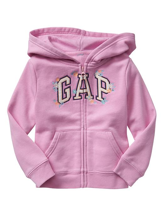 View large product image 1 of 1. Factory floral arch logo zip hoodie