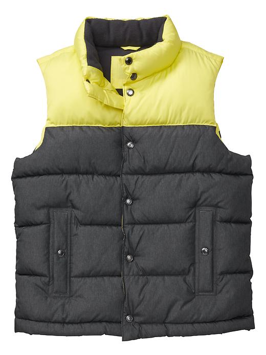 View large product image 1 of 1. Warmest colorblock fleece-lined vest
