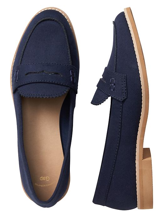 View large product image 1 of 1. Faux suede loafers