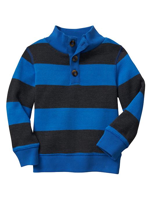 View large product image 1 of 1. Stripe mockneck pullover