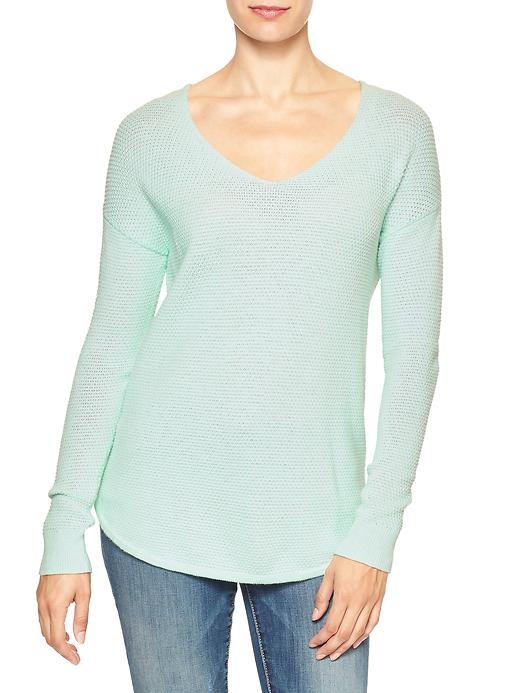Image number 1 showing, Textured drop-shoulder sweater