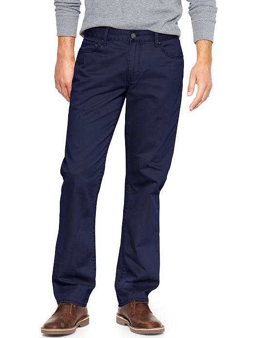 View large product image 1 of 1. Straight fit twill pants