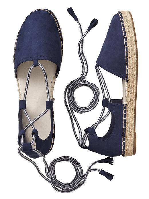 View large product image 1 of 1. Ankle-wrap espadrilles