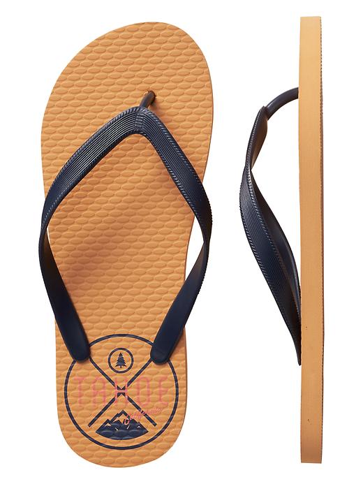 View large product image 1 of 1. Graphic flip flops