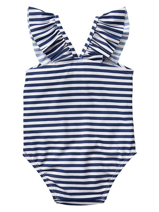 Image number 2 showing, Stripe graphic ruffle one-piece
