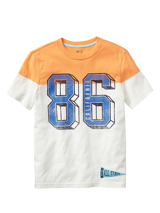 View large product image 1 of 1. Colorblock sport graphic tee