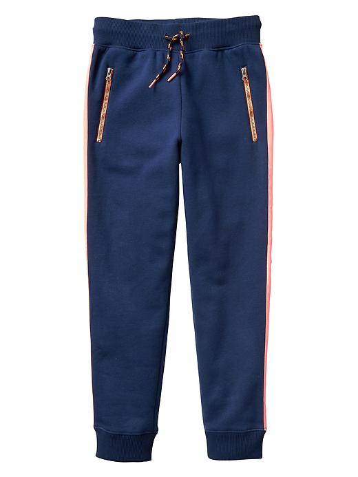 View large product image 1 of 1. Contrast-panel fleece joggers