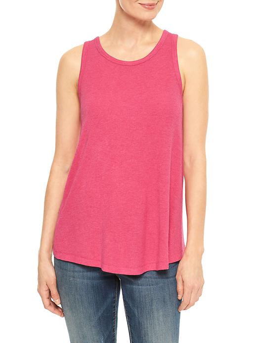 View large product image 1 of 1. Ribbed tulip-back tank