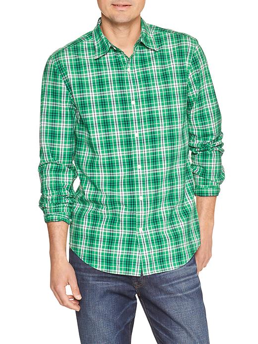 View large product image 1 of 1. Plaid long-sleeve shirt