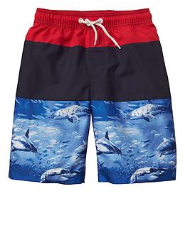 Vilebrequin Dance Du Feu Trunks Men's Colorblock Taffeta Swimming Trunks