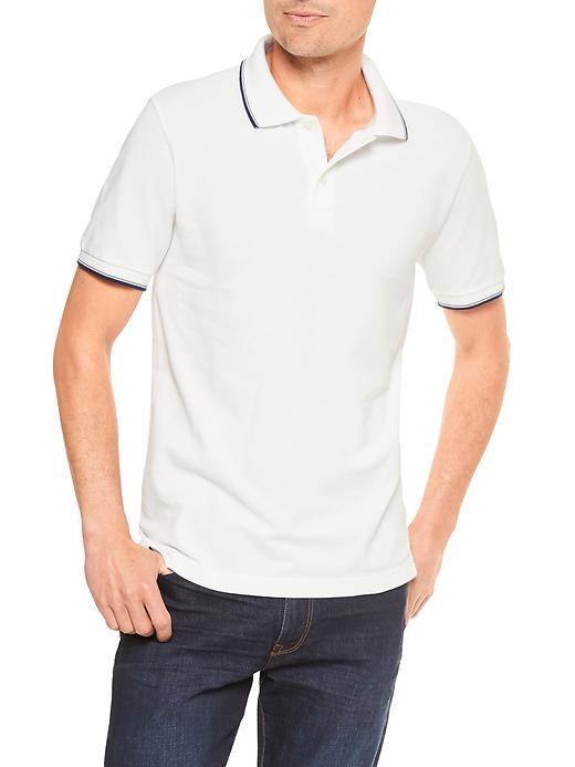Image number 1 showing, Tipped pique polo
