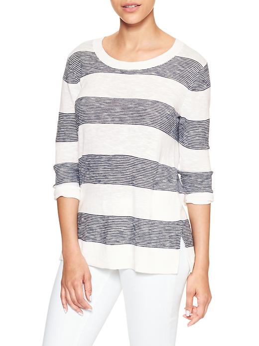 Image number 1 showing, Stripe three-quarter sleeve sweater