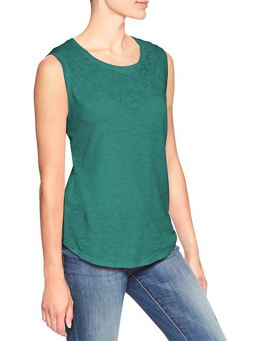 View large product image 1 of 1. Easy embroidered muscle tank