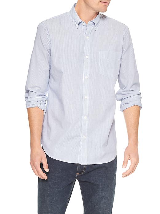 View large product image 1 of 1. Print poplin shirt (slim fit)