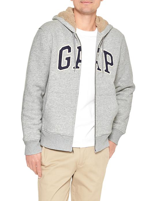 Image number 4 showing, Sherpa-lined arch logo zip hoodie