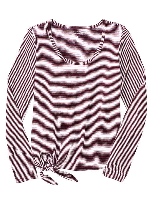 Image number 2 showing, Easy stripe tie-front tee