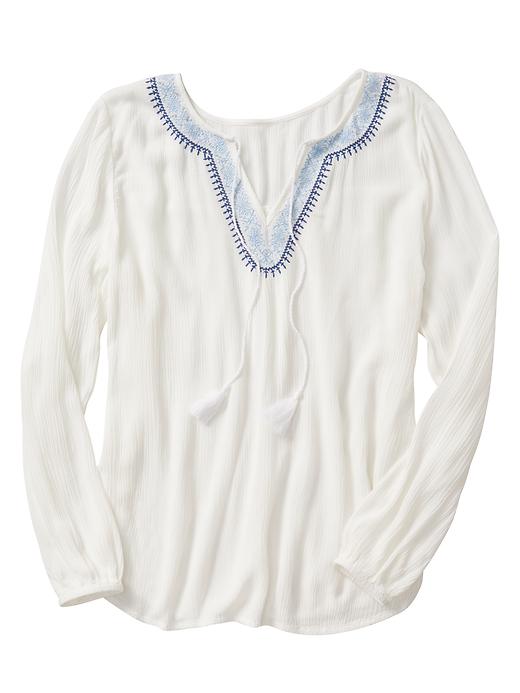 Image number 2 showing, Embroidered long-sleeve popover top