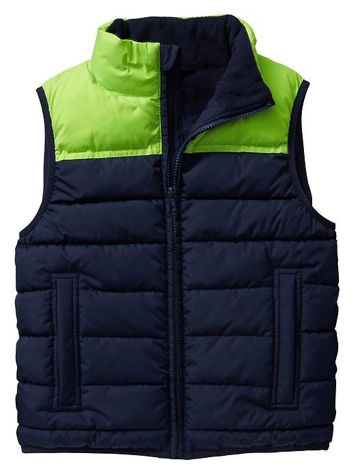 View large product image 1 of 1. Warmest colorblock puffer vest
