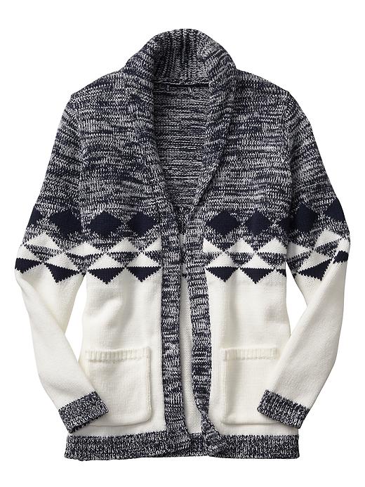 Image number 3 showing, Intarsia open-front cardigan