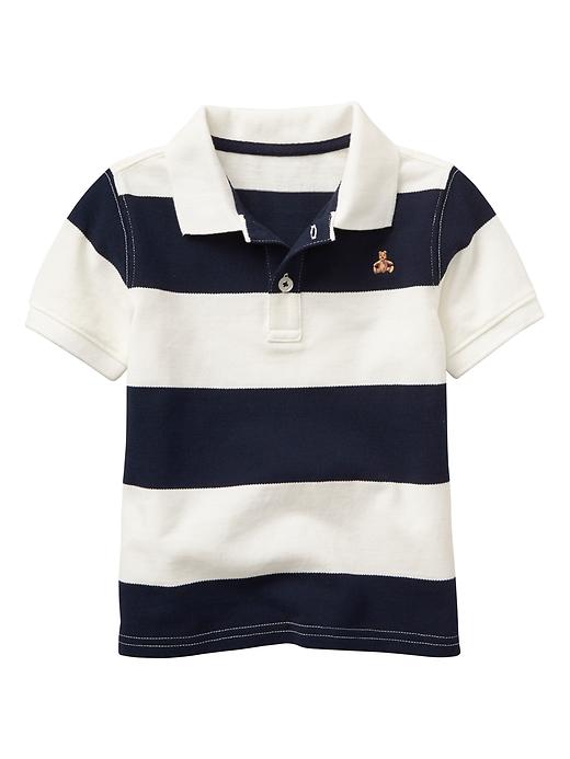View large product image 1 of 1. Stripe pique polo