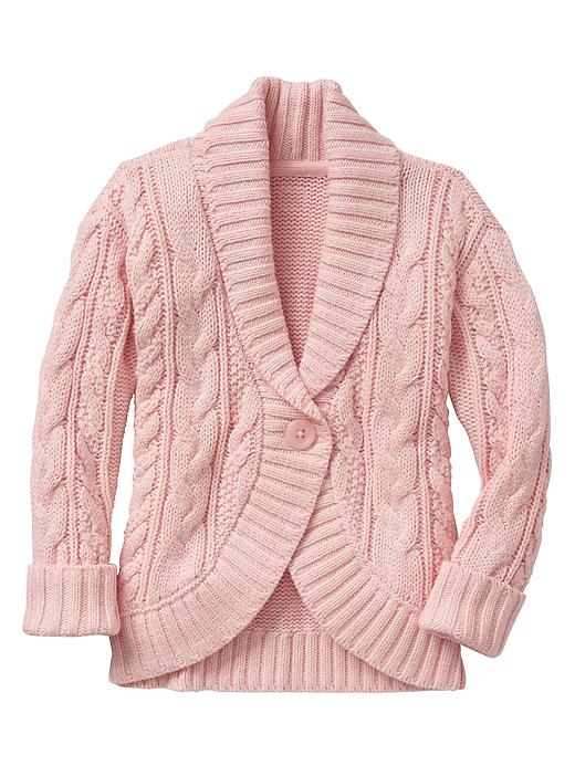 View large product image 1 of 1. Cable shawl cardigan