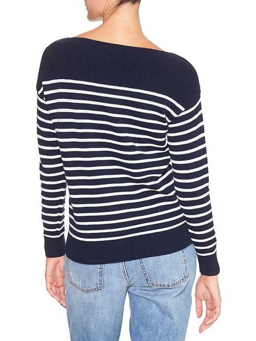 Image number 2 showing, Stripe boatneck sweater