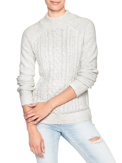 Image number 1 showing, Cable turtleneck sweater