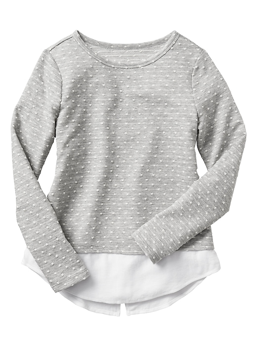 Image number 1 showing, Mix-media peplum sweater