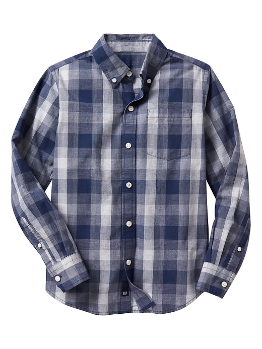 View large product image 1 of 1. Plaid poplin shirt