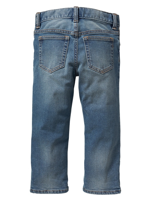 Image number 2 showing, Stretch plaid-lined straight jeans