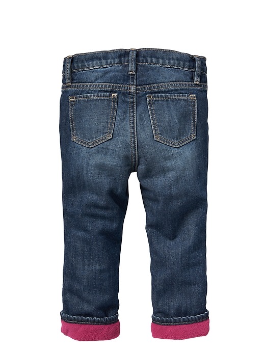 Image number 2 showing, Stretch fleece-lined straight fit jeans