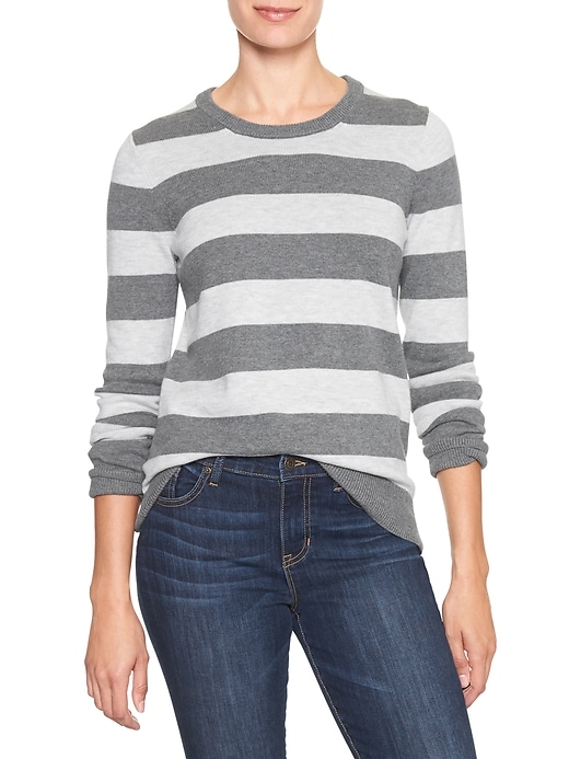 View large product image 1 of 1. Stripe crewneck sweater