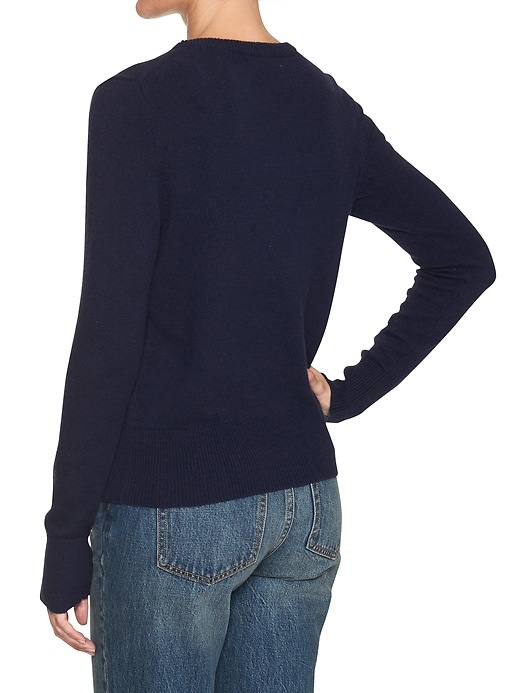 Image number 2 showing, Love intarsia crewneck sweater