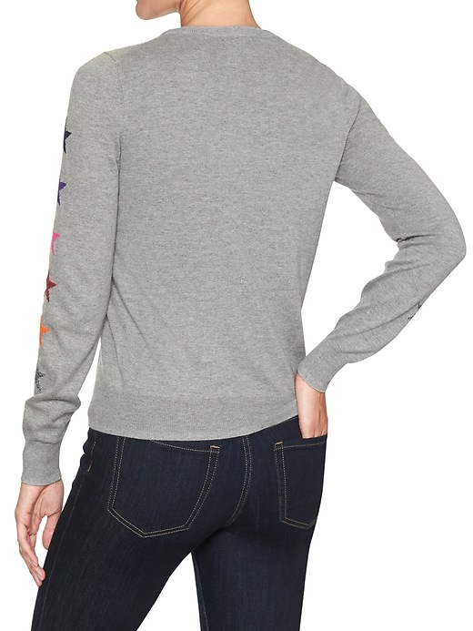 Image number 2 showing, Intarsia-sleeve crewneck sweater