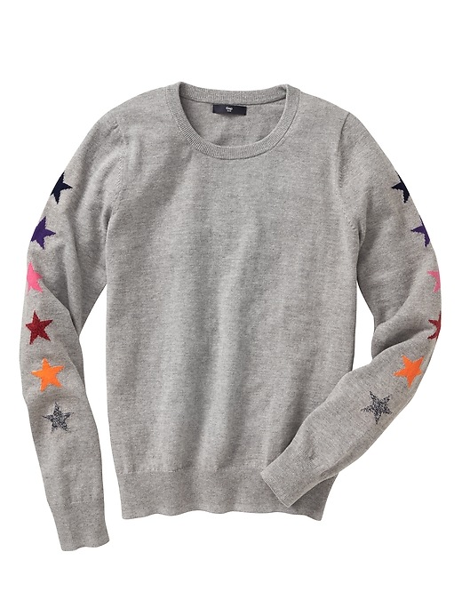 Image number 3 showing, Intarsia-sleeve crewneck sweater