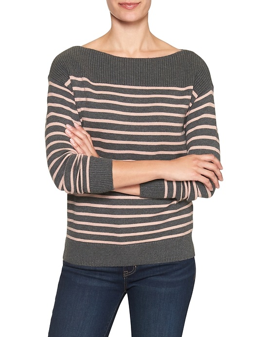 Image number 5 showing, Stripe boatneck sweater