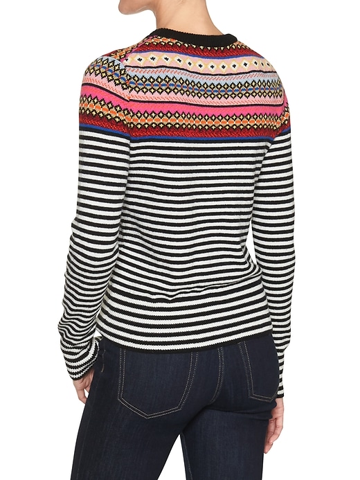 Image number 2 showing, Stripe fair isle sweater