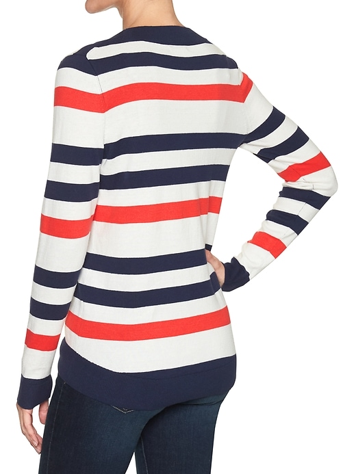 Image number 2 showing, Stripe V-neck sweater
