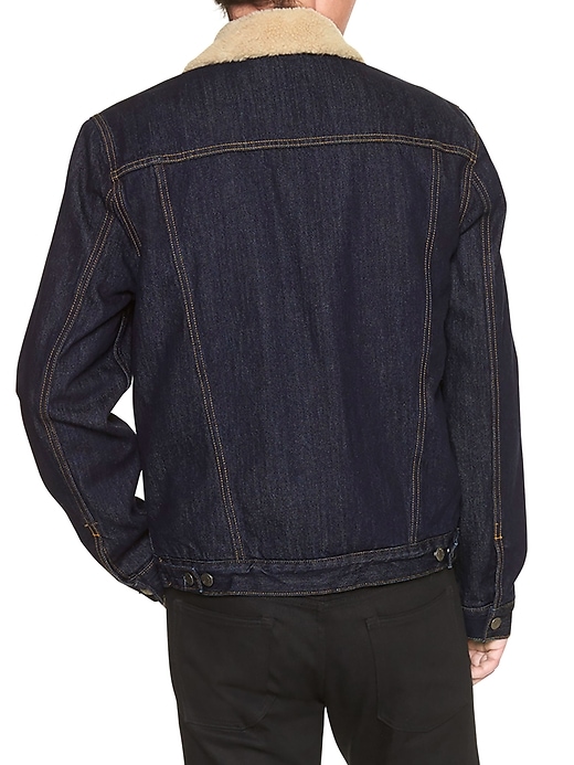 Image number 3 showing, Denim sherpa-lined jacket