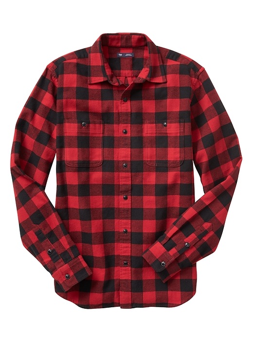 Image number 3 showing, Print two-pocket flannel shirt