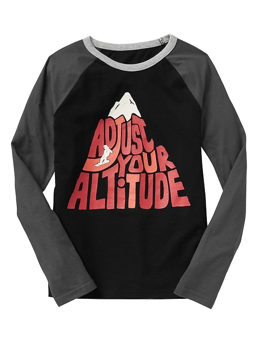 View large product image 1 of 1. Raglan long-sleeve graphic tee