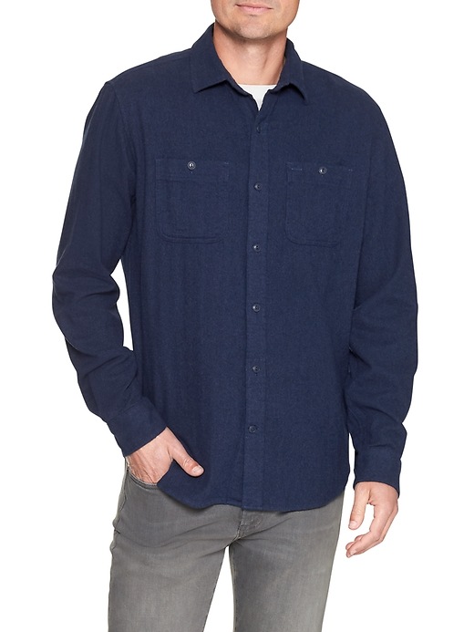 Image number 5 showing, Print two-pocket flannel shirt